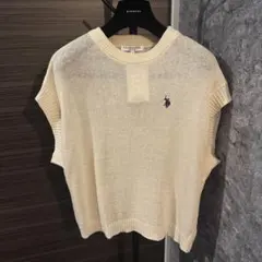 【新品未使用】U.S. POLO ASSN. サマーニットベスト アイボリーのサムネイル
