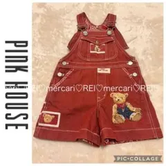 ピンクハウス　クマ刺繍オーバーオール 生成ペアくま刺繍オーバーオール - ピンクハウス通販