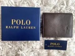 ★未使用品POLOラルフローレン★ 小銭入れコインケースダークブラウン牛革日本製