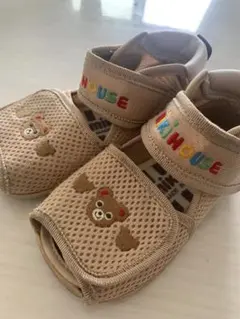 ミキハウス ベビーサンダル 14.5cm メッシュ ベージュ