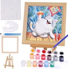 ❣️お絵描きキット 可愛い猫のアート 塗り絵キット　知育玩具