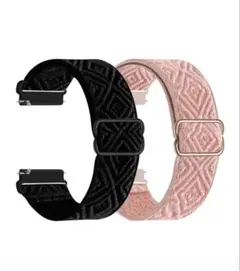 スマートウォッチバンド ブラック＆ピンク 2個セット