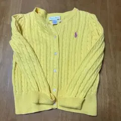Ralph Lauren ケーブル編みカーディガン 24M イエロー