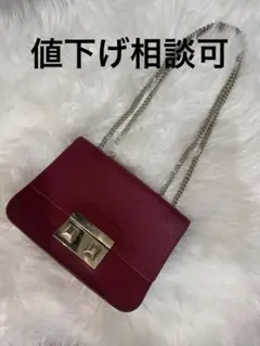 FURLA フルラ チェーンショルダーバッグ ボルドー 赤 バッグ ショルダー