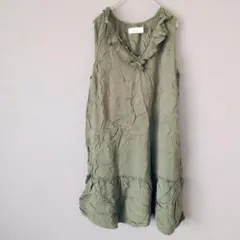 TIME AND TRU 【XL(16-18)】 カーキ ノースリーブワンピース