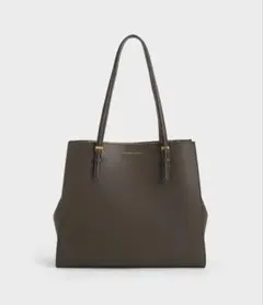 Charles&Keith クラシックダブルハンドルトートバッグ