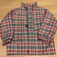 チェック柄ダウンコート