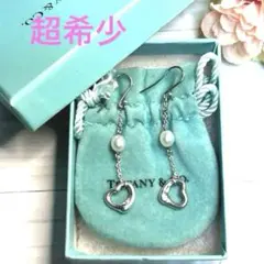 【希少・美品】Tiffany&Co.オープンハートパールドロップ ピアス　925のサムネイル
