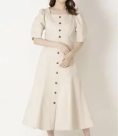 ウィルセレクション パワショルマーメイドワンピース ベージュ M