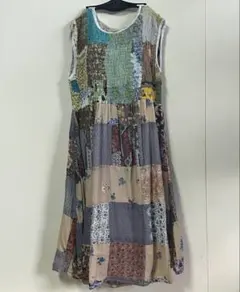 新品　パッチワーク　ワンピース　レディースのサムネイル