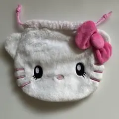 【新品未使用】ユニバ USJ ハローキティ フェイス巾着 ポーチ
