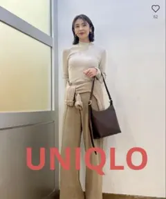 UNIQLO ユニクロ リブハイネックT ライトグレー　※まとめ割あり