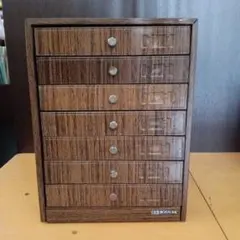 ELEGANT　昭和レトロ　レターケース 7段　スチール製　木目調　 A4サイズ