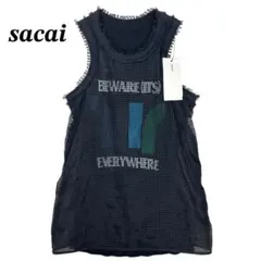 sacai サカイ カットソー レース切替 ブラック半袖 - メルカリ