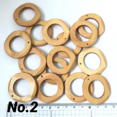 木製　リングパーツ15個／No.2