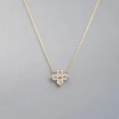 N077 6爪 一粒CZダイヤ ネックレス S925 K18コート ゴールド - メルカリ