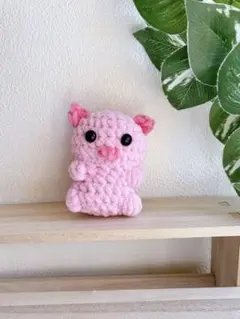羊毛フェルト ぶた ハンドメイド マスコット ほほ〜村の住民 ぶたぽよ