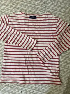 SAINT JAMES 赤と白のストライプ 長袖Tシャツ