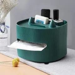 ✨1点のみ✨卓上収納ボックス　ティッシュケース　モスグリーン