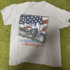 FRUIT OF THE LOOM バイク グレー Tシャツ Lサイズ