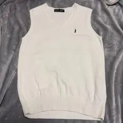 EAST BOY ホワイト Vネック スクールベスト　11号