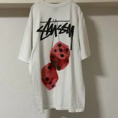 Stussy Fuzzy Dice Tee White 赤 サイコロ Tシャツ