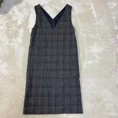 SALE価格美品♡UNTITLED グレーチェック柄 ノースリーブワンピース 3