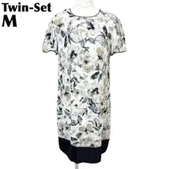 【美品】 Twin-Set シルク 半袖ワンピース M 花柄のサムネイル