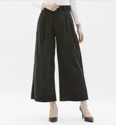 タグ付き GU コーデュロイ ブラック ワイドパンツ XL 綿100