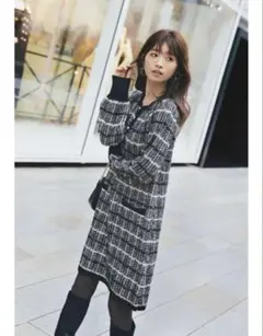 PROPORTION BODY DRESSING ツイードニットミニワンピース