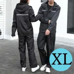 블랙 XL 남성용 여성용 레인코트 자전거 자전거 챙 반사 테이프