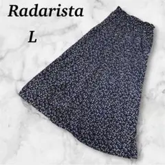 Radarista 花柄フレアスカート L ネイビー レディース