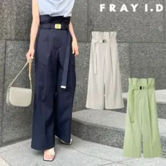 FRAY I.D★ ベルト付きハイウエストワイドパンツFWFP241074