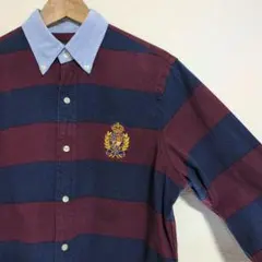 POLO RALPH LAUREN ボルドー ネイビー ストライプ 長袖シャツ