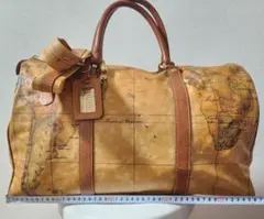ALVIERO 地図柄レザートラベルバッグ