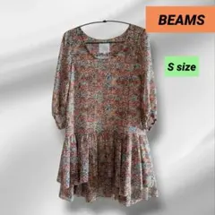 BEAMS マルチカラー チュニック Sサイズ 五分袖 裾フリルのサムネイル