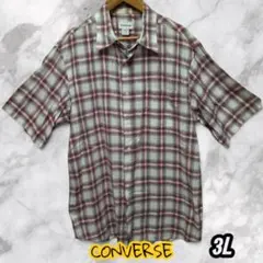CONVERSE 半袖チェックシャツ 3Lサイズ オーバーシャツ ゆったりのサムネイル
