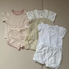 西松屋　ロンパース　セットアップ　夏服　半袖　女の子　70〜80