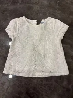 babyGap ベビー 半袖 レーストップス 80cm（12-18M） 白