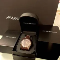 【EMPORIO ARMANI】 セラミック 腕時計 ブラウン　希少品　電池切れのサムネイル