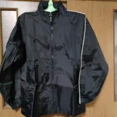58@）ブラック ジップアップ ナイロンジャケット