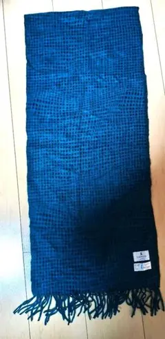 LANVIN 青 チェック柄 マフラー