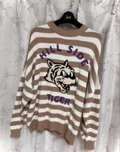 ❤️RODEO CROWNS タイガー柄ストライプニットセーター