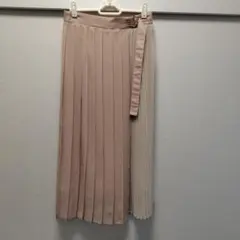 アシンメトリー　プリーツロングスカート