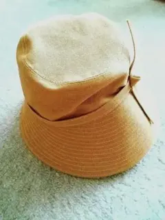 ★極美品★　 Lola Hats　リボンバケットハット　帽子　ベージュ　上品深め