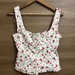 Zara希少品　花柄タイトフィットビスチェ
