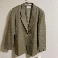 【新品•タグ付き】COSTY ベージュ ジャケット　ヘリンボーン　9号　レトロ