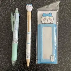 ちいかわ　ハチワレ　3点セット　新品未使用（3色ペン・シャーペン・ミラー）