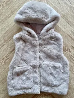 【ZARA kids】リバーシブル　フード付きファーベスト