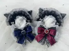 10〜12cm用 ぬい服 着ぐるみ 猫耳 グレー